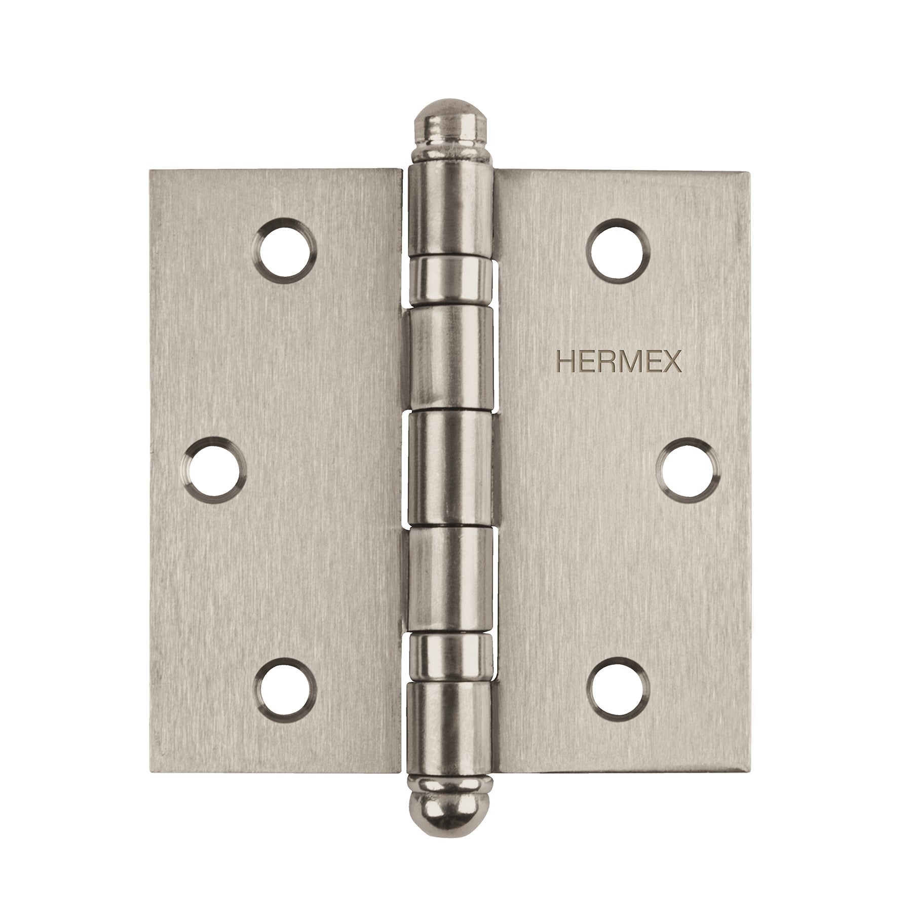 Bisagra cuadrada 3' acero inox, cabeza redonda, HERMEX