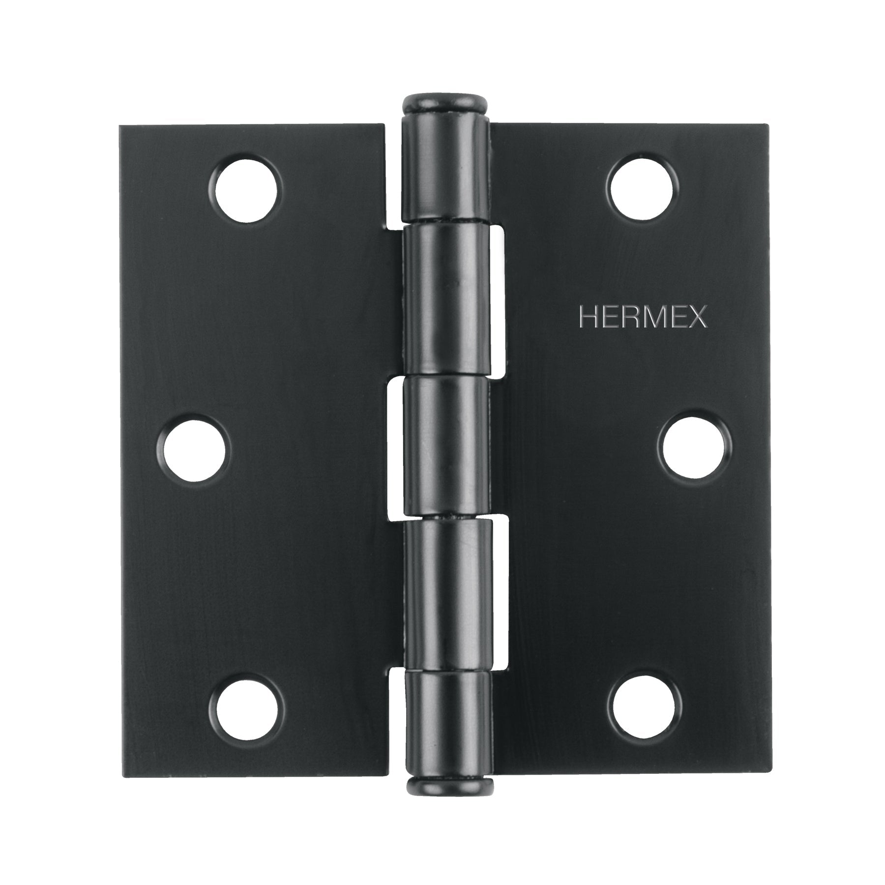 Bisagra cuadrada 3', negro mate, cabeza plana, HERMEX