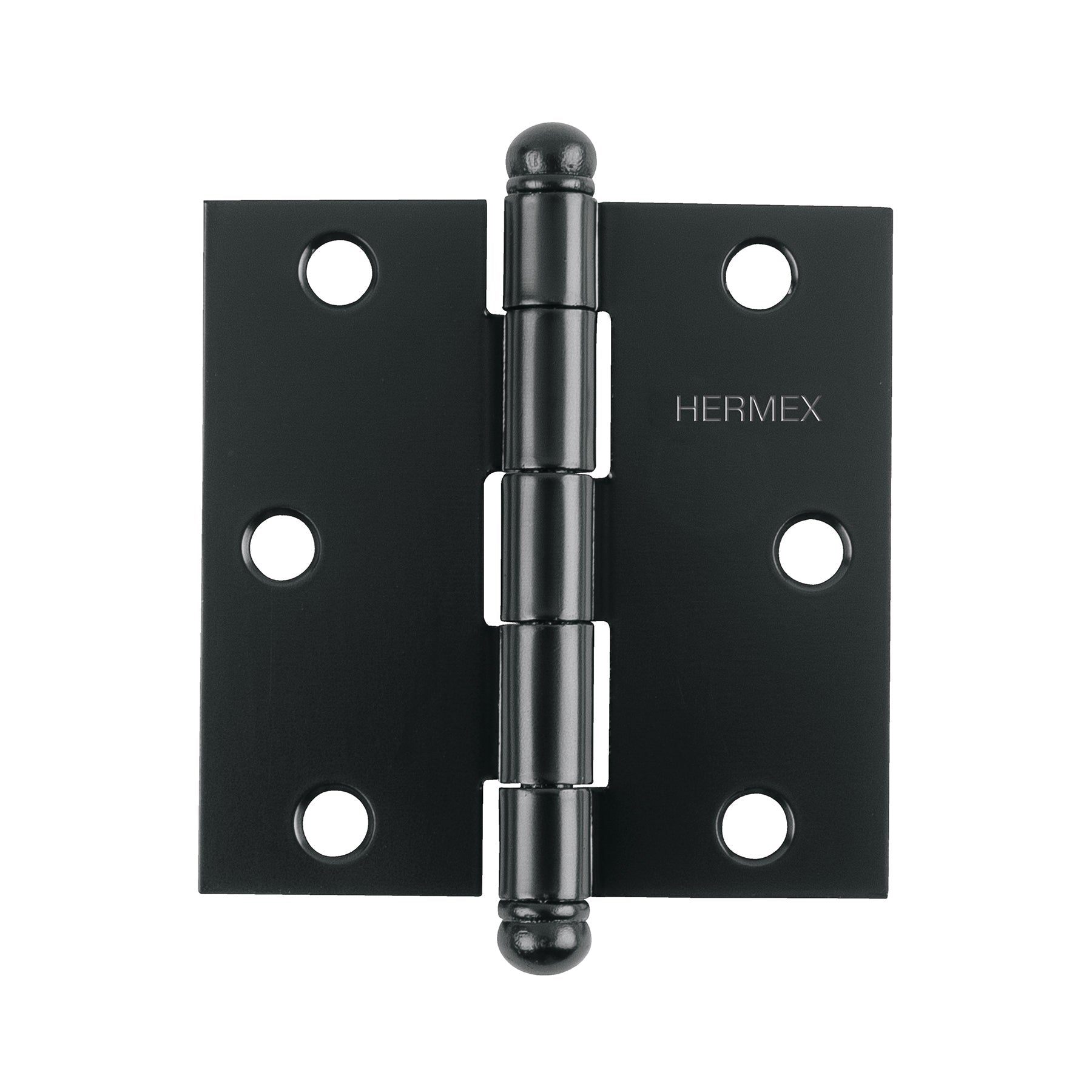 Bisagra cuadrada 3', negro mate, cabeza redonda, HERMEX