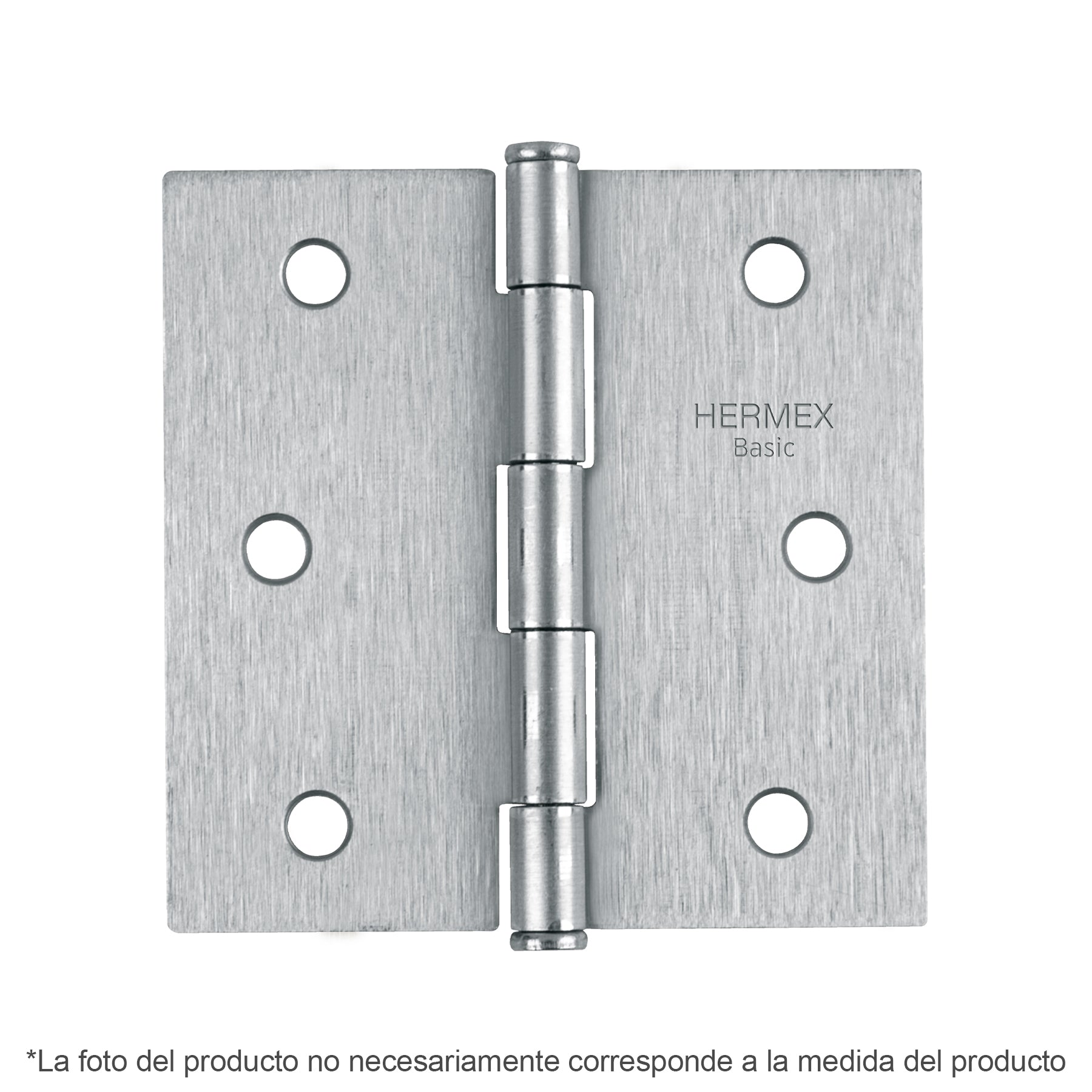 Bisagra cuadrada 3-1/2', satinado, cabeza plana, BASIC