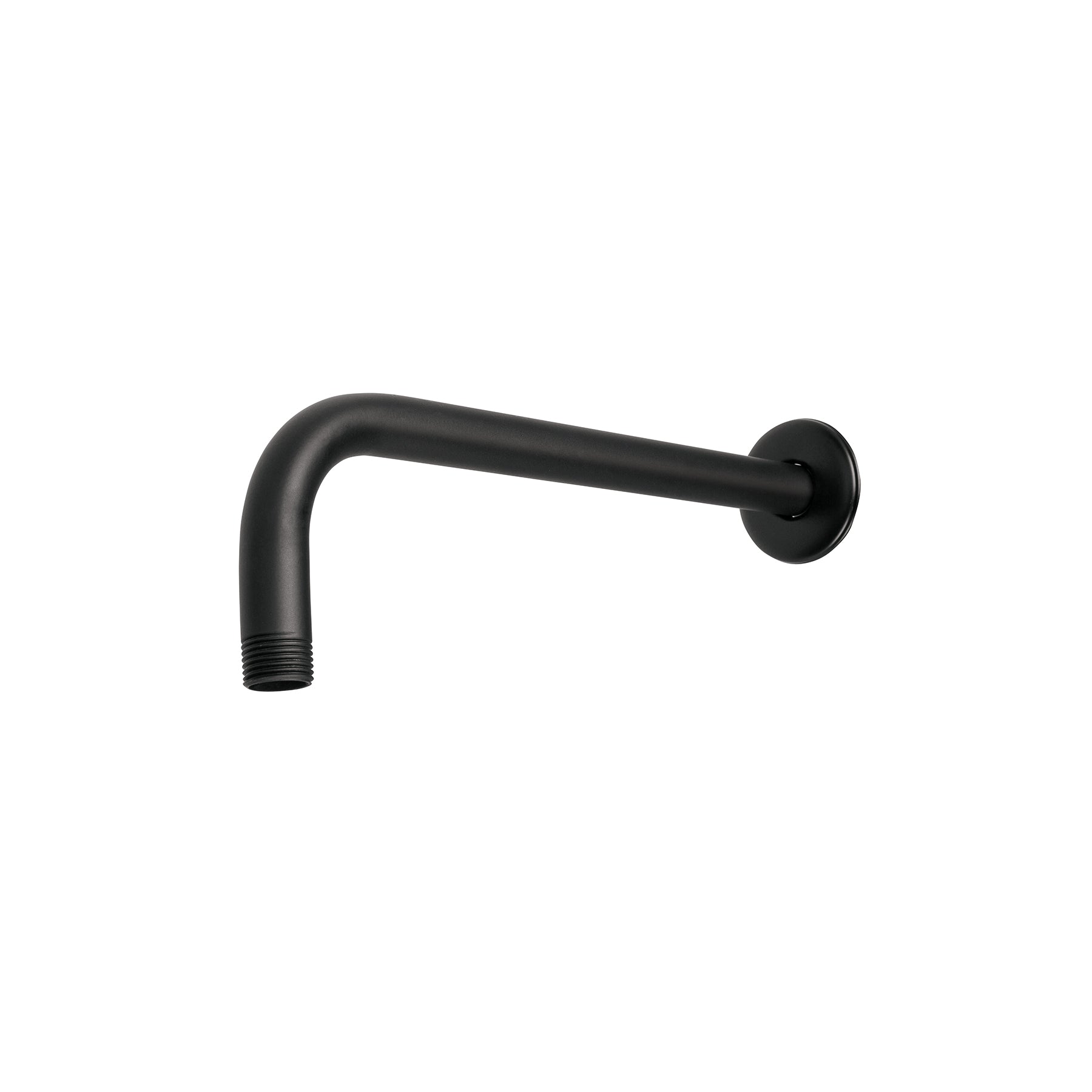 Brazo recto con chapeton para regadera, 30 cm, negro mate
