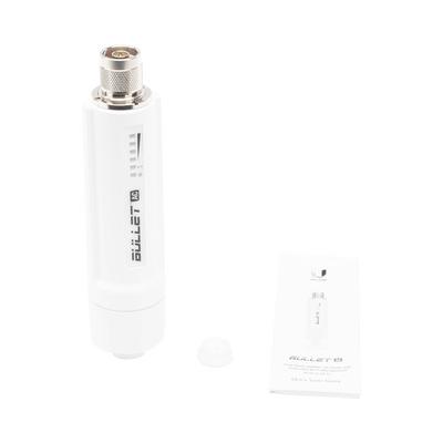 UBIQUITI - Radio Doble Banda Bullet airMAX AC hasta 160 Mbps en 2.4 GHz (2412-2472 MHz) o 300 Mbps en 5 GHz (5150-5875 MHz)
