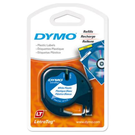 BEROL - Cinta Etiquetadora Dymo Letratag Negro Sobre Blanco Plastico