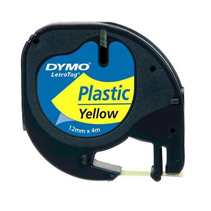 BEROL - Cinta Etiquetadora Dymo Letratag Negro Sobre Amarillo Plastico
