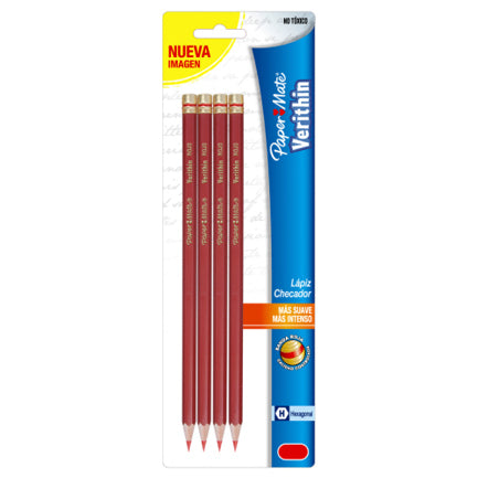 BEROL - LAPIZ CHECADOR BEROL VERITHIN ROJO CARMIN C/4 PZAS