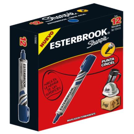 BEROL - MARCADOR BEROL PERMANENTE ESTERBROOK AZUL C/12