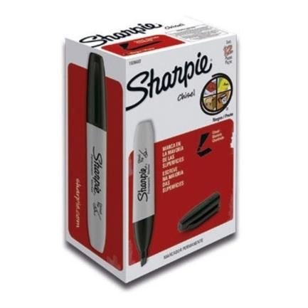 BEROL - Marcador Permanente Sharpie Chisel Color Negro C/12