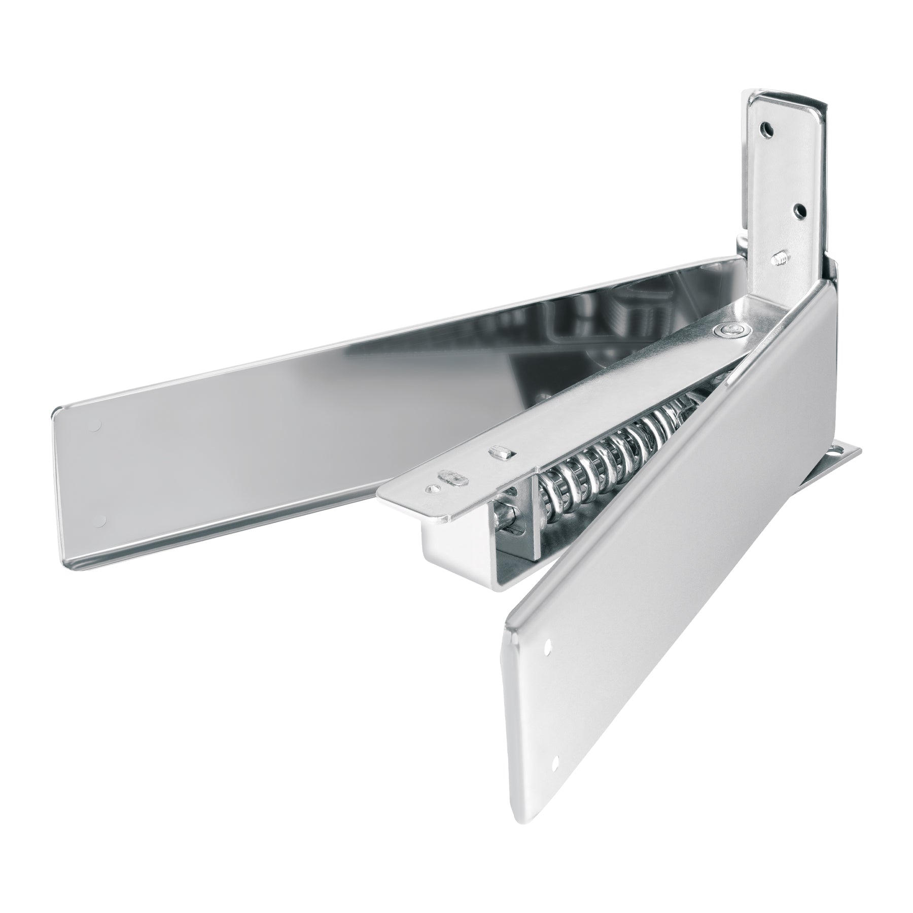 Bisagra de piso doble accion, acero cromado, HERMEX