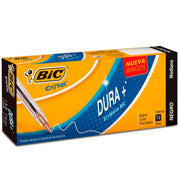 BIC - Bolígrafo BIC Cristal Dura+ Punto Mediano 1.0mm Color Negro C/12 Pzas