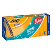 BIC - Bolígrafo BIC Cristal Intenso Punto Extra Grueso 1.6mm Color Azul C/12 Pzas