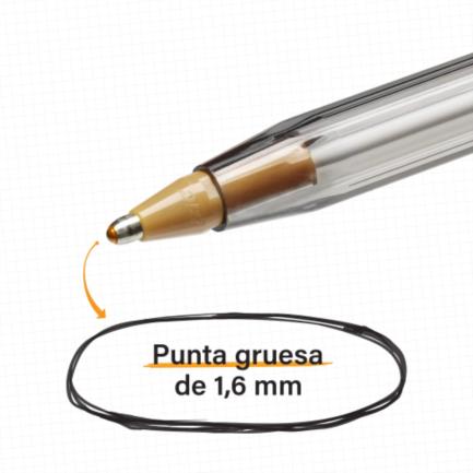 BIC - Bolígrafo BIC Cristal Intenso Punto Extra Grueso 1.6mm Color Rojo C/12 Pzas