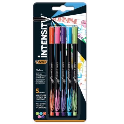 BIC - Rotulador BIC Intensity Extra Fino Colores Surtidos C/5 Pzas