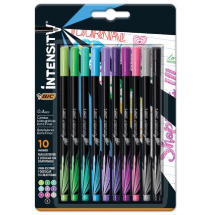 BIC - Rotulador BIC Intensity Extra Fino Colores Surtidos C/10 Pzas