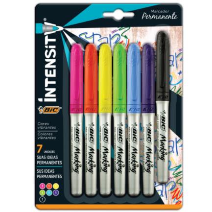 BIC - Marcador Permanente BIC Intensity Fino Colores Surtidos C/6+1 Pzas