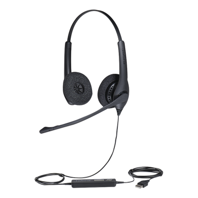 JABRA - Jabra Biz 1500 Duo, auricular profesional con cancelación de ruido, ideal para contact center con conexión USB (1559-0159)