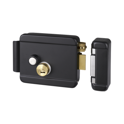 ACCESSPRO - Cerradura Eléctrica con Botón de Salida / Incluye Llave  / Exterior / Derecha / Color Negro