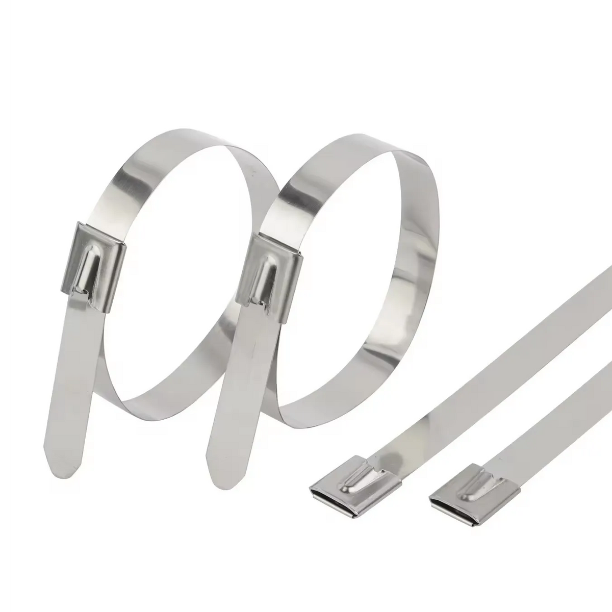LINKEDPRO - Cincho de Acero Inoxidable / AISI 304 / Autobloqueo 7.2 × 400 mm / -60 °C a 150 °C / 100 Piezas