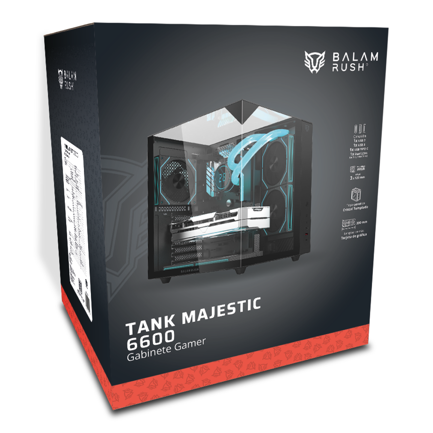 BALAM RUSH - Gabinete Gamer Balam Rush Media Torre Tank Majestic 6600 Legend Negro