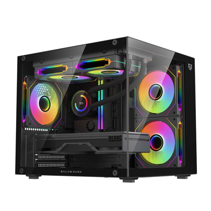 BALAM RUSH - Gabinete Gamer Balam Rush Compact Mini Torre Tank Glow Plus 3700 Negro