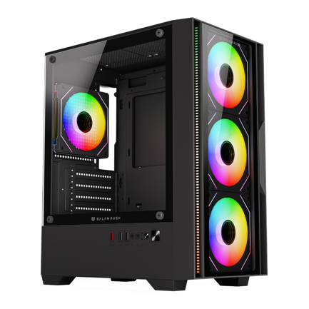 BALAM RUSH - Gabinete Gamer Balam Rush Compact Mini Torre Nitrox Edge Pro Crystal 4900C Negro
