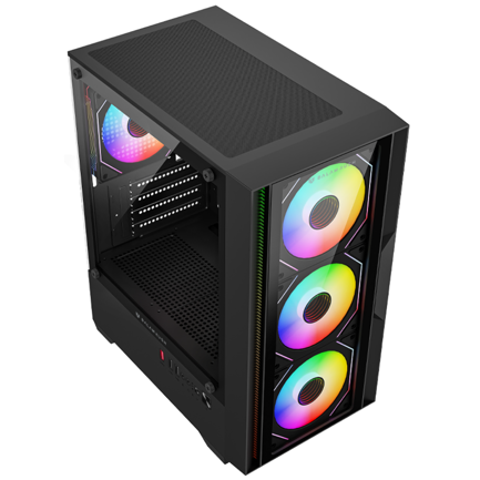 BALAM RUSH - Gabinete Gamer Balam Rush Compact Mini Torre Nitrox Edge Pro Crystal 4900C Negro