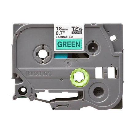 BROTHER - Cinta Brother TZE741 Laminada Negro Sobre Fondo Verde 18mmx8m PT300/310B/330/530