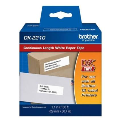 BROTHER - Cinta Etiquetadora Brother DK2210 Papel Blanco Continuo 29mmx30.4m