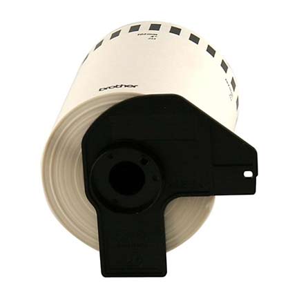 BROTHER - Cinta Etiquetadora Brother DK2243 Papel Negro sobre Blanco de Longitud Continua 101mm x 30.48m