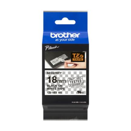 BROTHER - Cinta Brother TZESE4 Laminada Texto Negro Sobre Fondo Blanco 18mmx8m