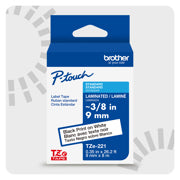 BROTHER - Cinta Laminada Brother Estandar Texto negro sobre cinta blanca de 9mm x 8m