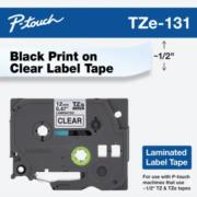 BROTHER - Cinta Laminada Brother Estandar Texto negro sobre cinta transparente de 12mm x 8m