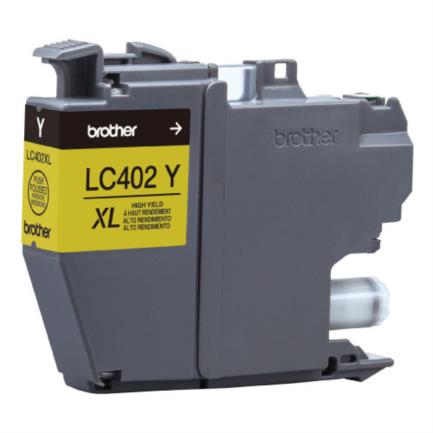 BROTHER - Tinta Brother LC402XL Súper Alto Rendimiento Hasta 1500 Páginas Color Amarillo