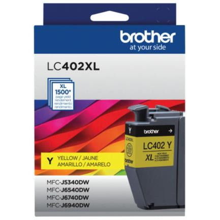BROTHER - Tinta Brother LC402XL Súper Alto Rendimiento Hasta 1500 Páginas Color Amarillo