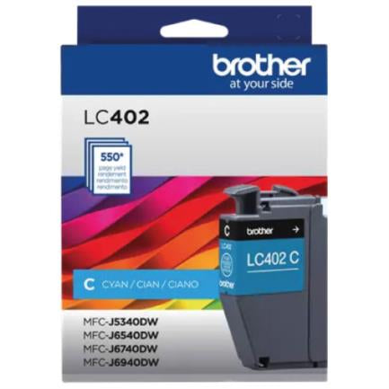 BROTHER - Tinta Brother LC402C Alto Rendimiento Hasta 550 Páginas Color Cian