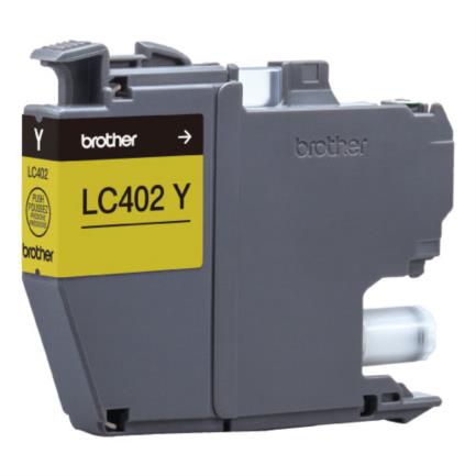 BROTHER - Tinta Brother LC402Y Alto Rendimiento Hasta 550 Páginas Color Amarillo