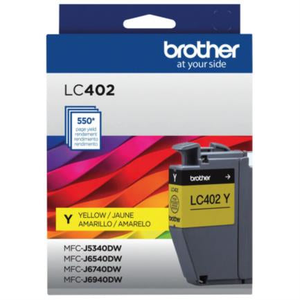 BROTHER - Tinta Brother LC402Y Alto Rendimiento Hasta 550 Páginas Color Amarillo