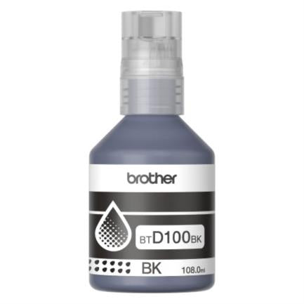 BROTHER - Botella de tinta BROTHER de color negro de ultra alto rendimiento BTD100BK de la serie InkBenefit Tank Imprime hasta 7500 paginas