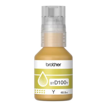 BROTHER - Botella de tinta BROTHER de color amarillo de ultra alto rendimiento BTD100Y de la serie InkBenefit Tank  Imprime hasta 5000 paginas