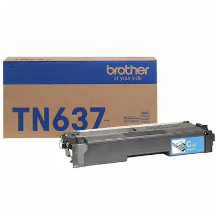 BROTHER - Cartucho de Tóner Brother Valor TN637C de máximo rendimiento (10000 páginas) cian