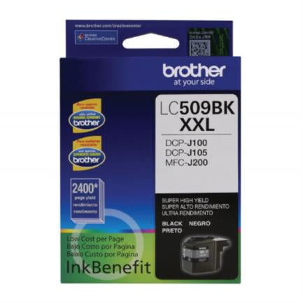 BROTHER - Tinta Brother LC509BK Súper Alto Rendimiento Hasta 2400 Páginas Color Negro