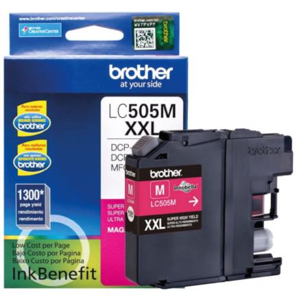 BROTHER - Tinta Brother LC505M Súper Alto Rendimiento Hasta 1300 Páginas Color Magenta