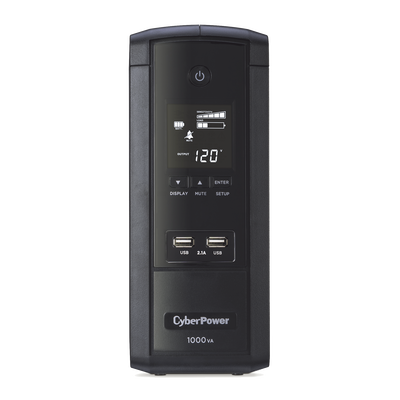 CYBERPOWER - UPS de 1000 VA/600 W, Topología Línea Interactiva, Entrada 120 Vca NEMA 5-15P, Tipo Torre, Con 10 Tomas NEMA 5-15R, 5 años de garantía