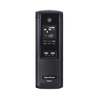 CYBERPOWER - UPS de 1500 VA/900 W, Topología Línea Interactiva, Entrada 120 Vca NEMA 5-15P, Tipo Torre, Con 12 Tomas NEMA 5-15R, 5 años de garantía