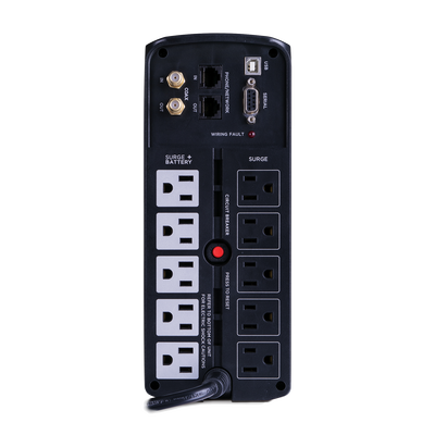 CYBERPOWER - UPS de 850 VA/510 W, Topología Línea Interactiva, Entrada 120 Vca NEMA 5-15P, Tipo Torre, Con 10 Tomas NEMA 5-15R, 5 años de garantía