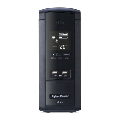 CYBERPOWER - UPS de 850 VA/510 W, Topología Línea Interactiva, Entrada 120 Vca NEMA 5-15P, Tipo Torre, Con 10 Tomas NEMA 5-15R, 5 años de garantía