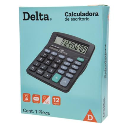 BARRILITO - Calculadora Barrilito Delta Escritorio 12 Dígitos 17x14 cm Batería AA