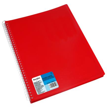 BARRILITO - Carpeta Barrilito Espiral 20 Protectores Hoja Paquete C/12 Pzas