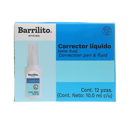 BARRILITO - Corrector Líquido Barrilito Dual Bote 10ml 1 Pza