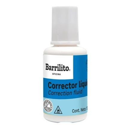 BARRILITO - Corrector Líquido Barrilito Bote 12ml 1 Pza