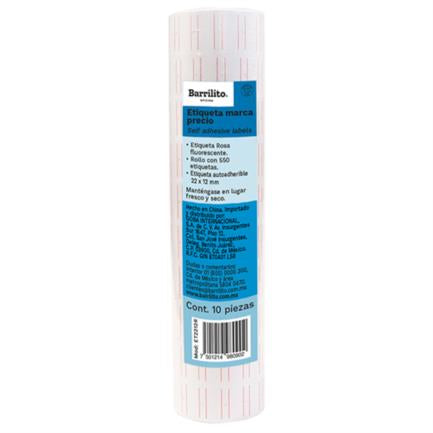 BARRILITO - Etiqueta Blanca Barrilito Precio 22x12mm Rollo C/550 Etiquetas